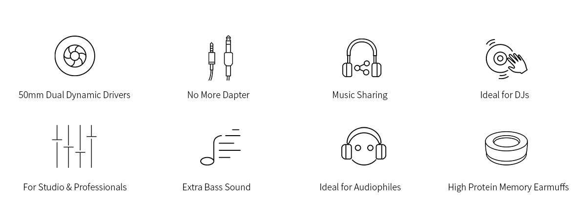 OneOdio Pro-30 koptelefoon met microfoon Studio Headphones Headset body